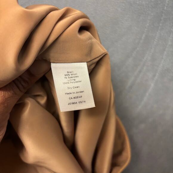 Talbots Skirt Tan Wool Blend Lined Zip Up Zipper Straight Pencil Preppy Office - Picture 4 of 13